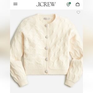 J. Crew Cream Cable Knit Cardigan